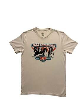 Wrangler Bad Company Straight Shooter Graphic Band Tee Tan Size S